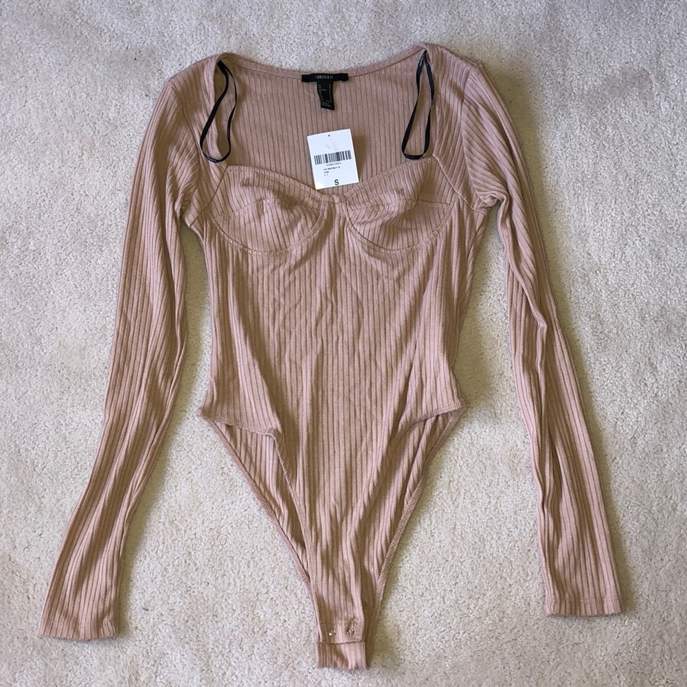 Forever 21 Nude Balconette Bustier Bodysuit